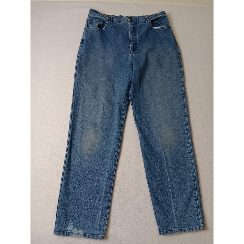 Sonoma Straight Jeans Womens 16 Short Blue Medium Wash High Rise Stretch Denim